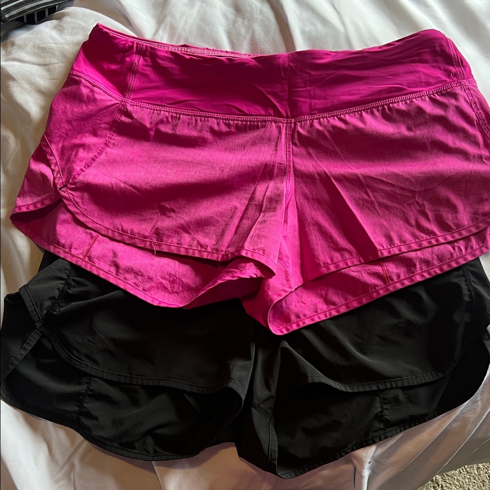 Lululemon Athletica Pink and Black Athletic Shorts